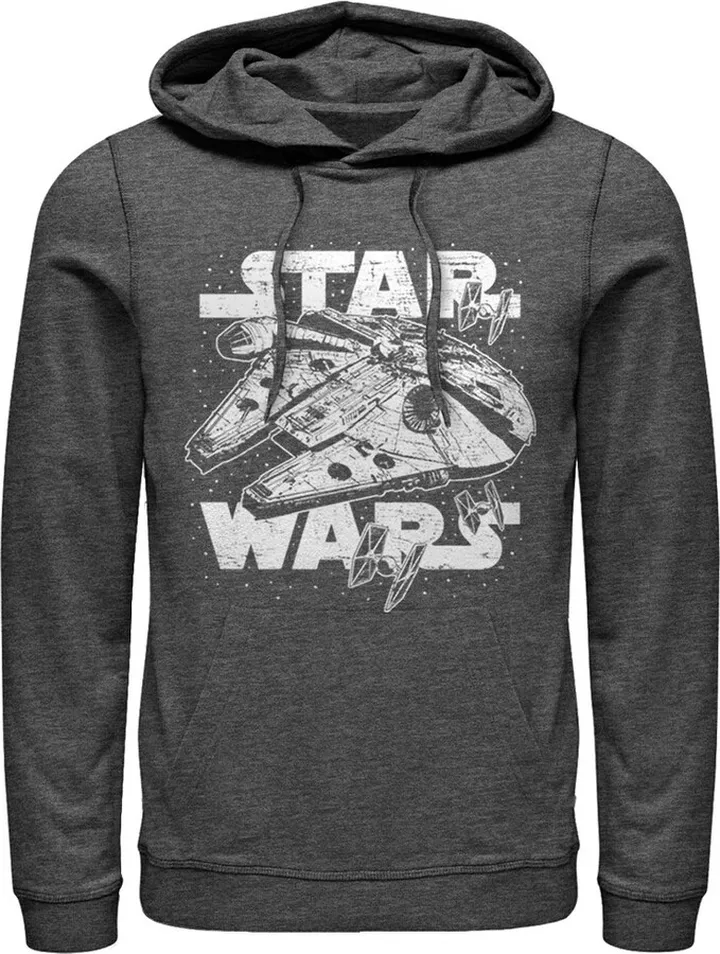Men's Star Wars Millennium Falcon Initiate Hyperdrive Pull Over Hoodie - Charcoal Heather - 2X Large