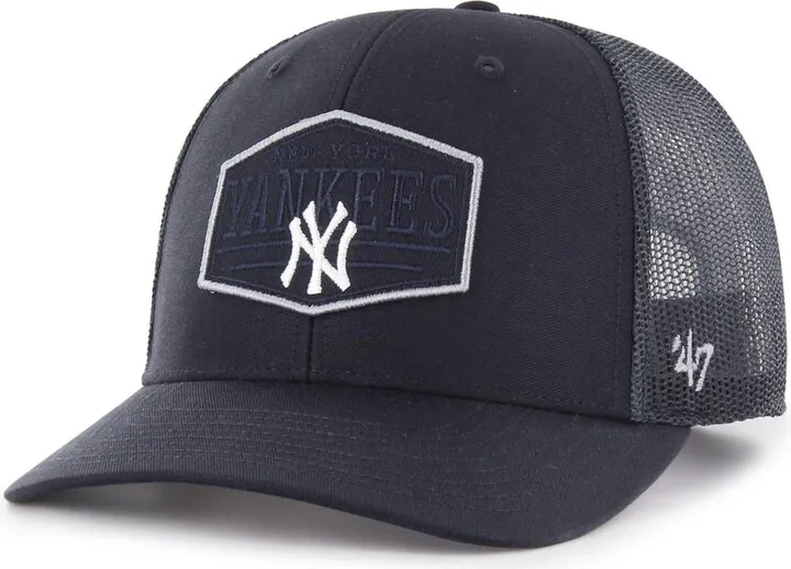 Men's '47 Brand Navy New York Yankees Ridgeline Tonal Patch Trucker Adjustable Hat