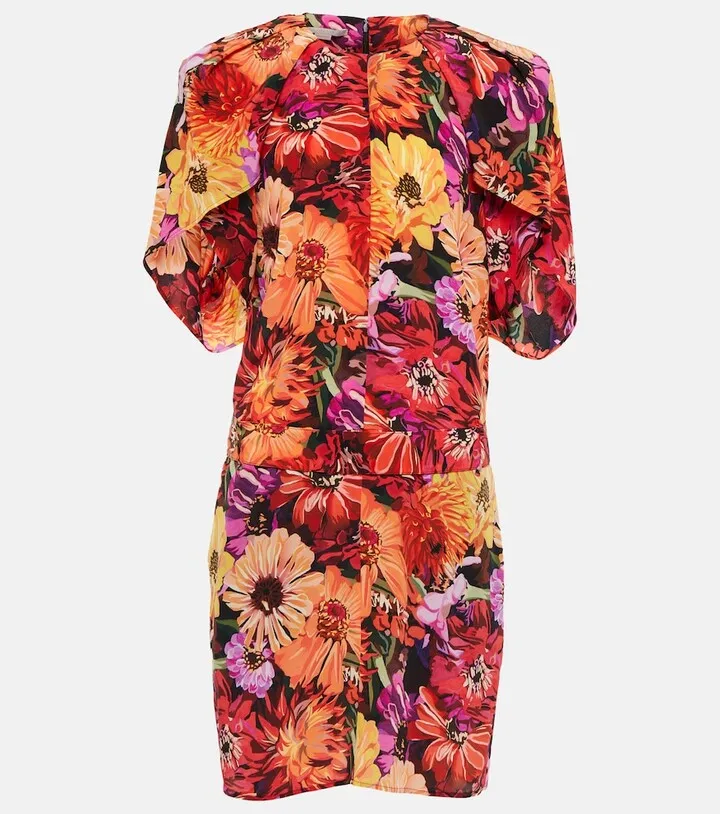 Floral silk minidress