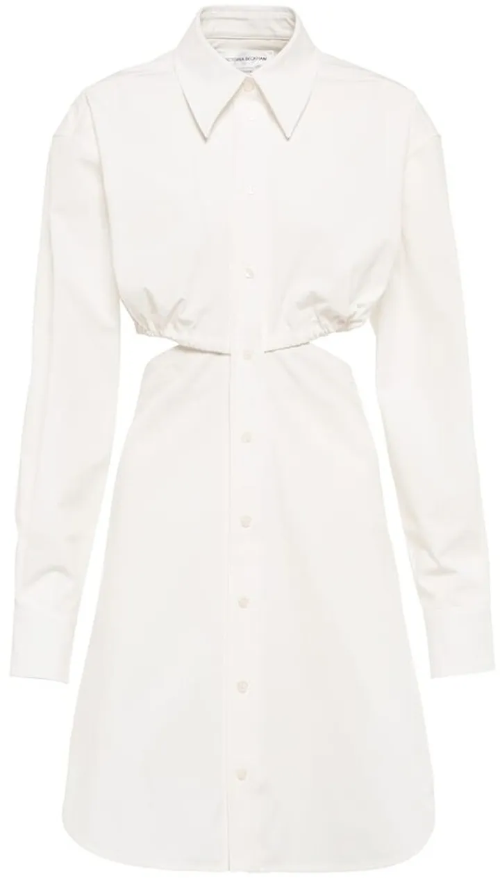Cotton cutout shirt minidress