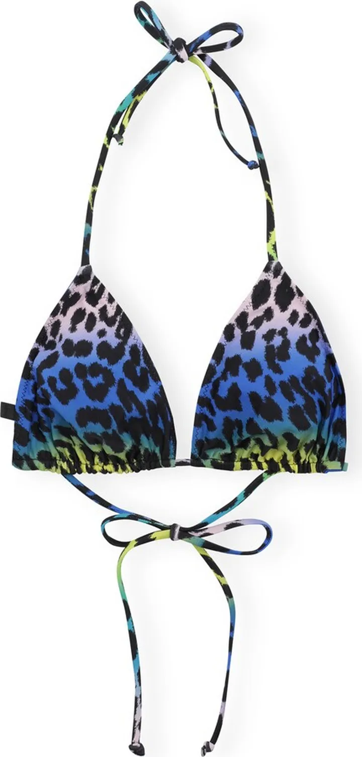 Animal Print Slider Cup Triangle Bikini Top