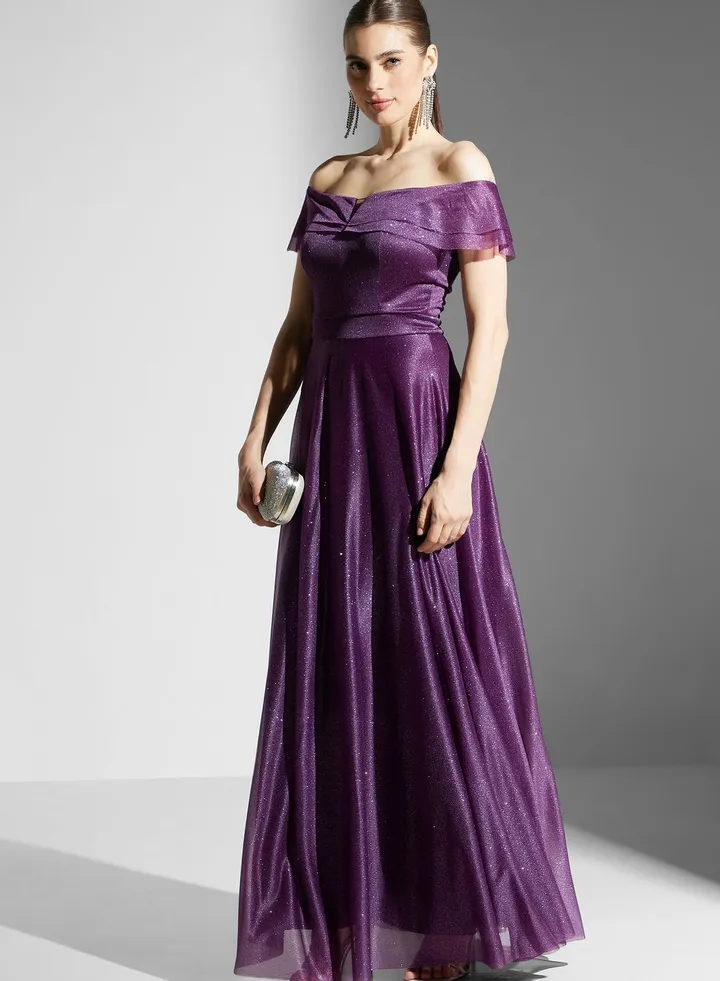 Off Shoulder Shimmer Dress