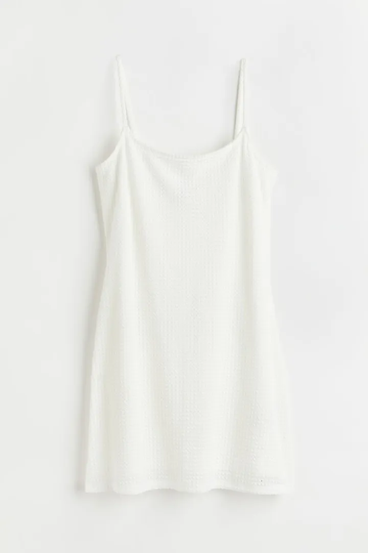 Crochet-look Jersey Dress