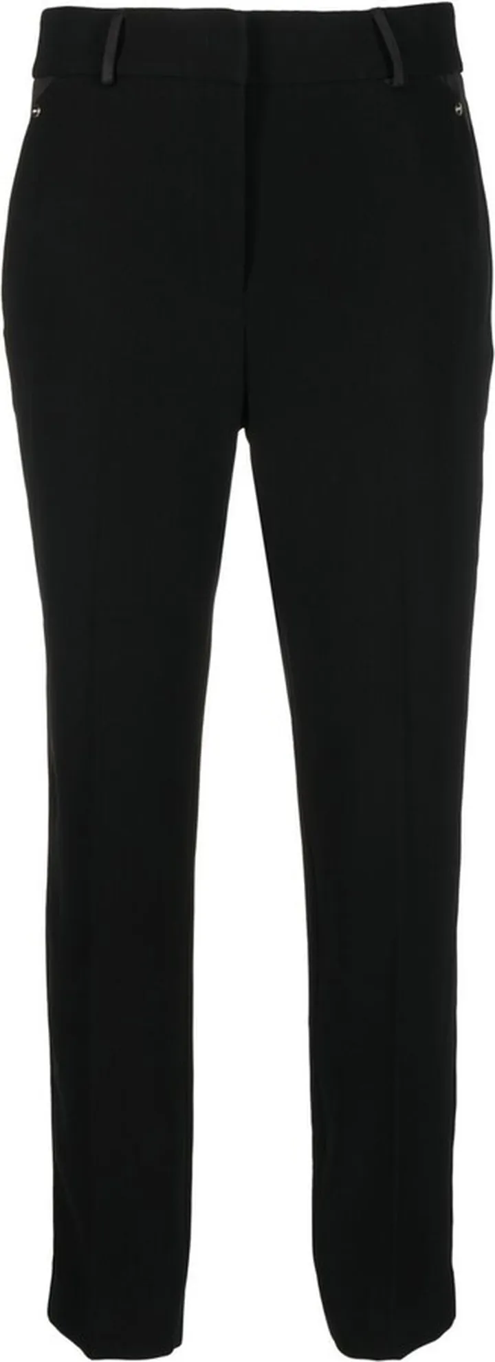 Satin-Detail Cropped Trousers