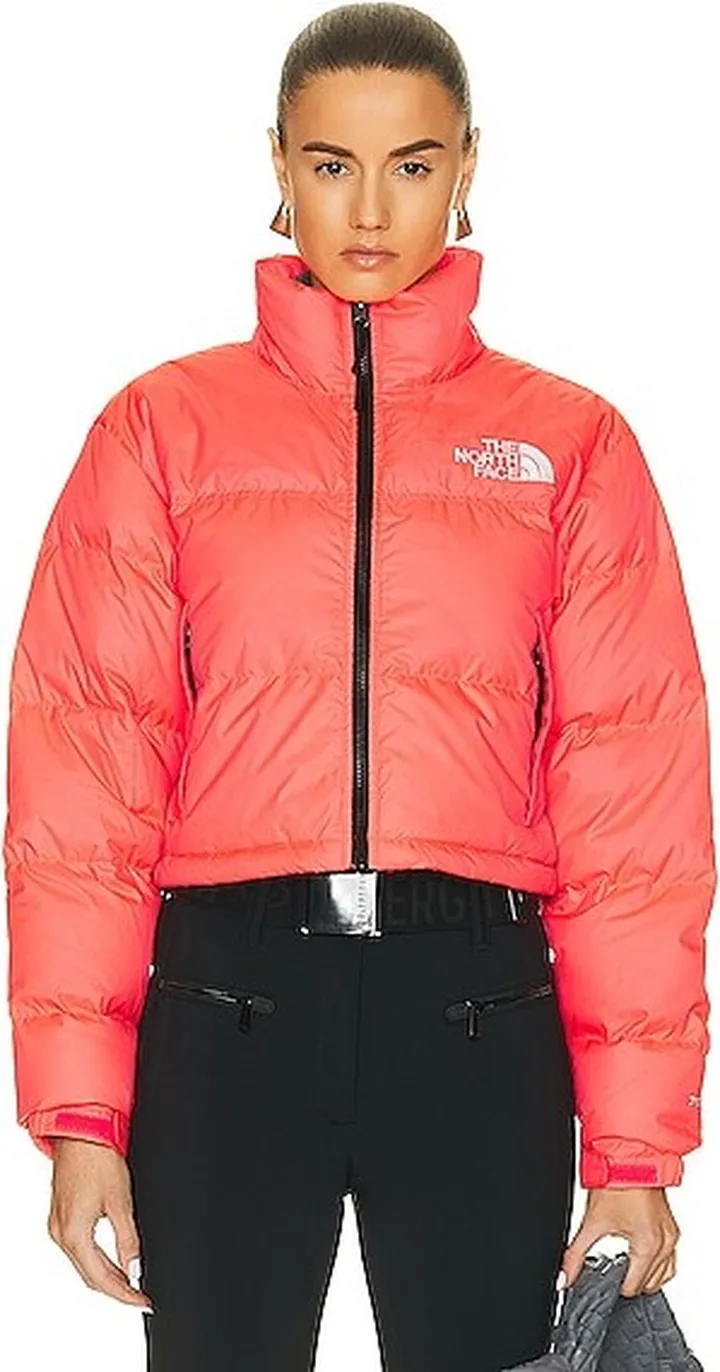 The North Face Nuptse Short Jacket in Coral