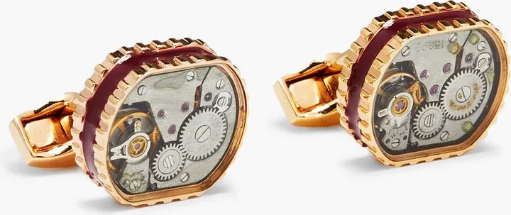 Embellished rose gold-plated cufflinks