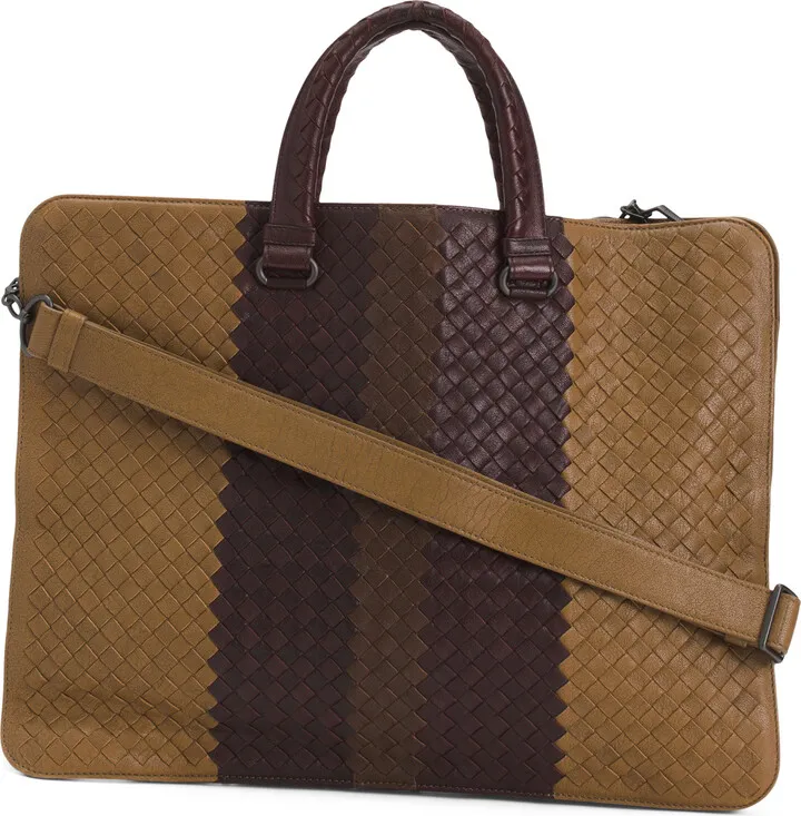 Made In Italy Leather Laptop Briefcase