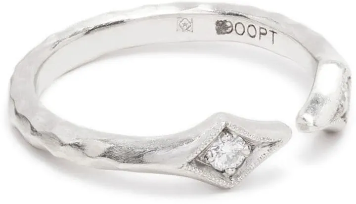 Platinum Double Diamond Arrow Ring