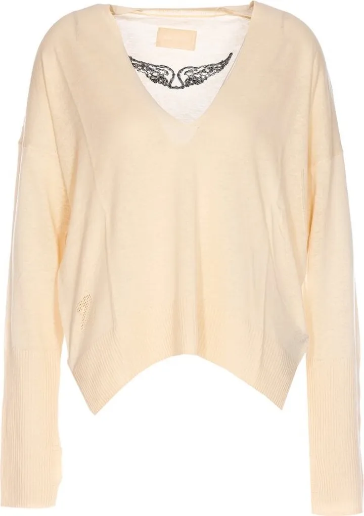 Zadig & Voltaire Logo Embroidered V-Neck Sweater