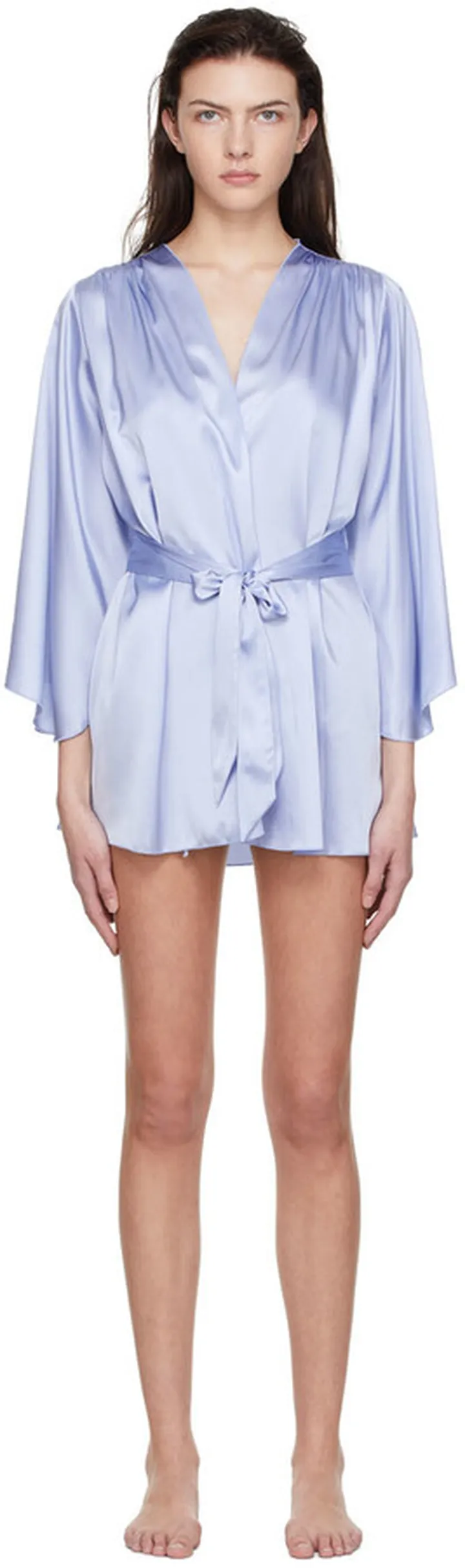 Fleur du Mal Blue Silk Robe