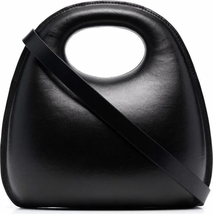 Egg leather tote