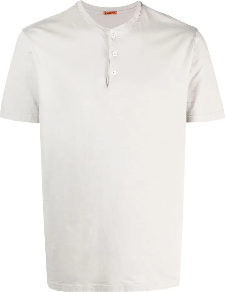 button-placket short-sleeve T-shirt