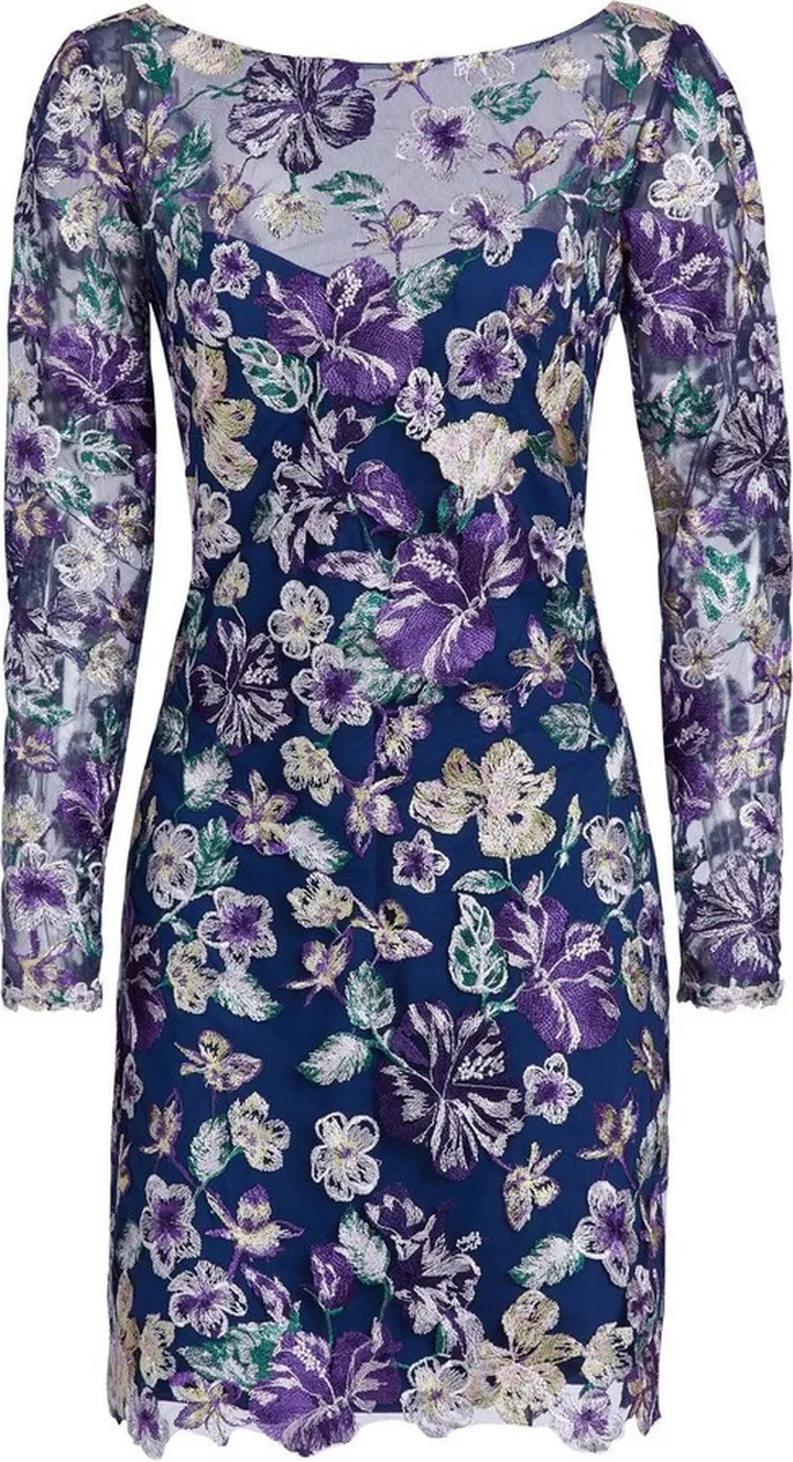 Floral-Embroidered Short Dress