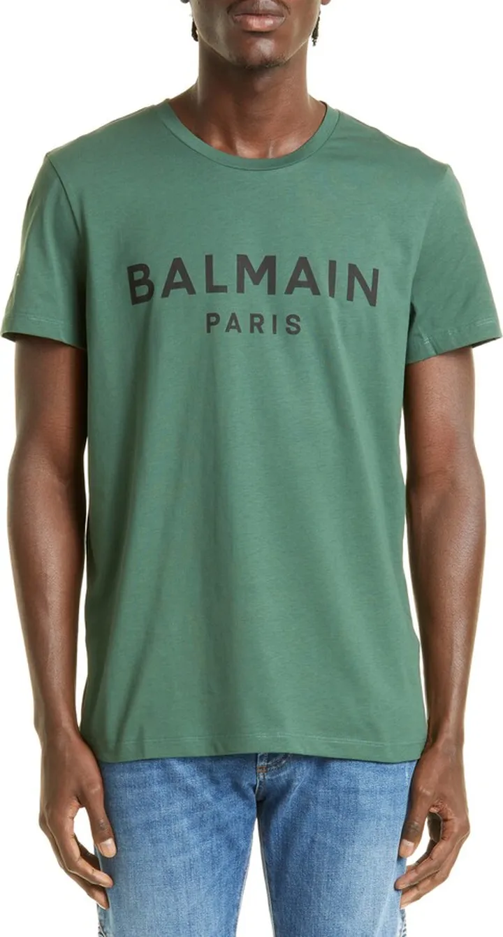 Flocked Logo Cotton T-Shirt