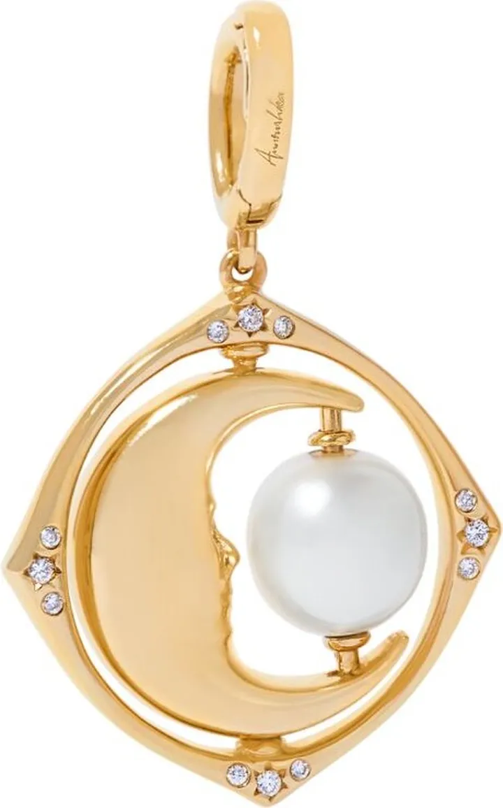 Annoushka Yellow Gold And Diamond Mythology Spinning Moon Charm