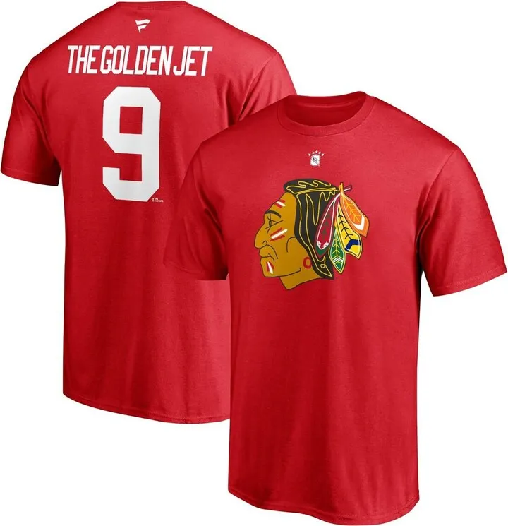Men's Fanatics Branded Bobby Hull Red Chicago Blackhawks Authentic Stack Retired Player NickName and Number T-shirt