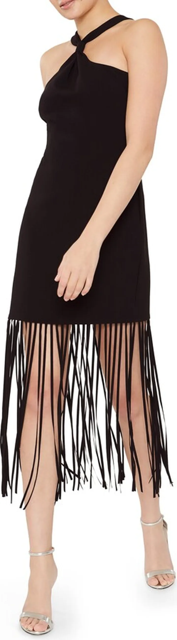 Noreen Fringe Halter Dress