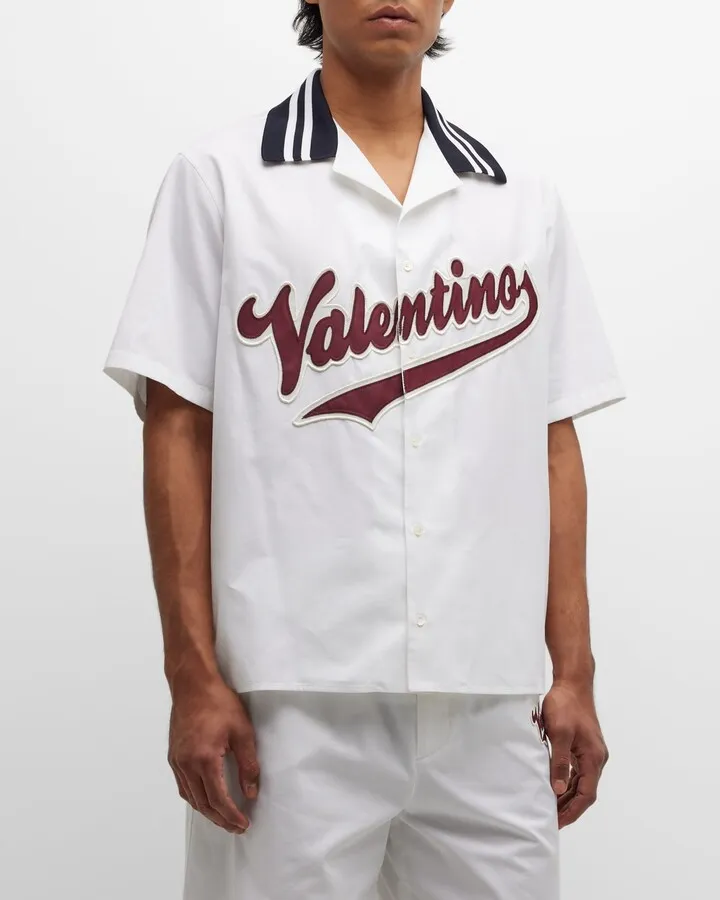 Men's Baseball Logo Bowling Shirt