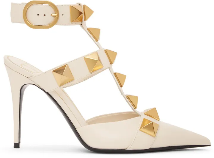 Valentino Garavani Off-White Roman Stud Heels