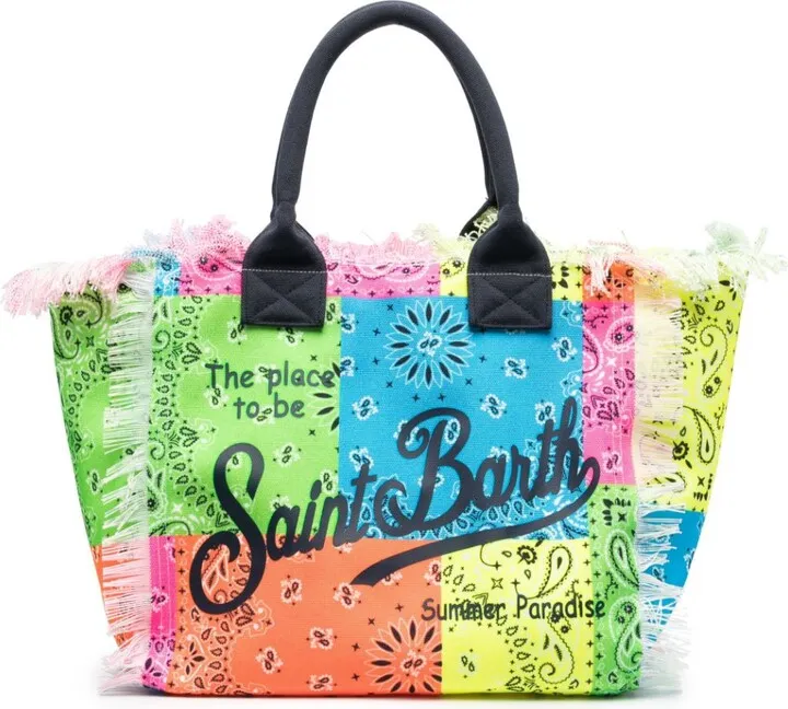 Colette ikat-print beach bag