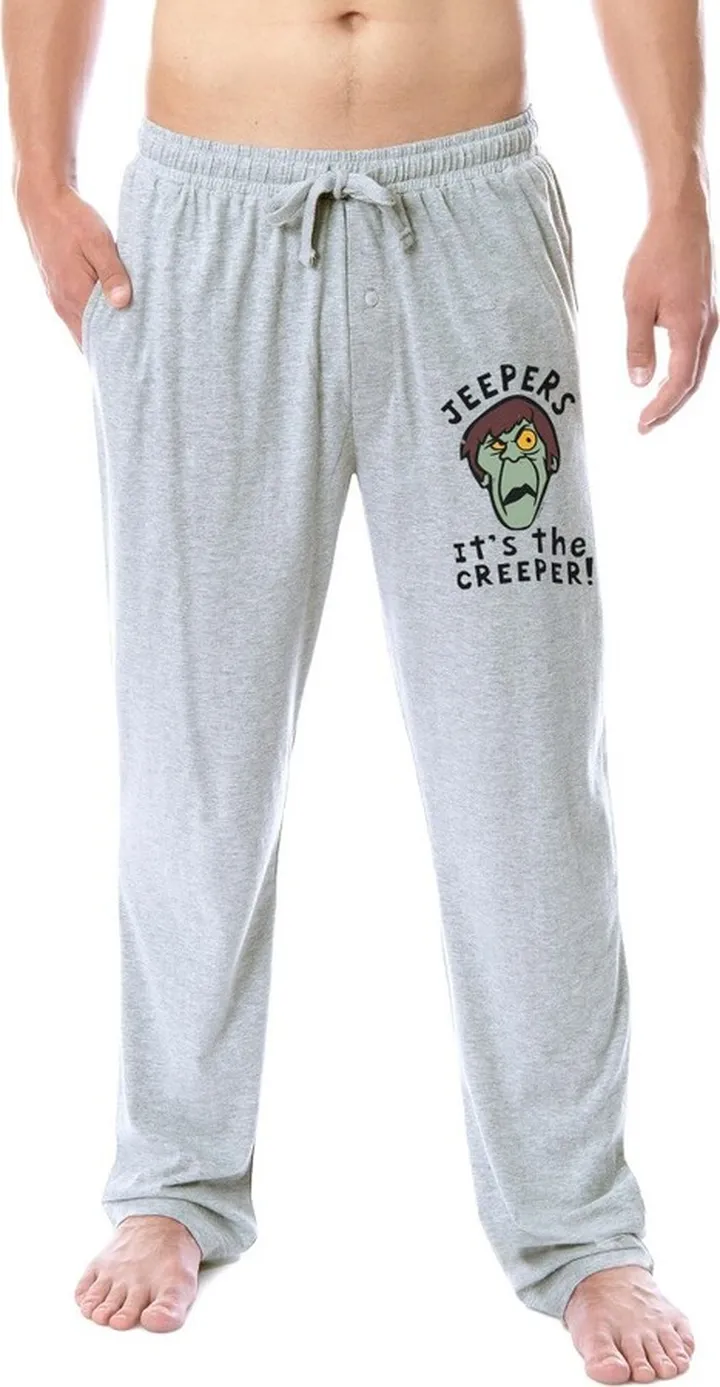 Scooby-Doo Mens' Jeepers It's The Creeper Sleep Pajama Pants Loungewear (S) Grey