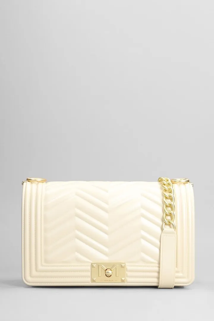 Flat Manhattan M Shoulder Bag In Beige Pvc