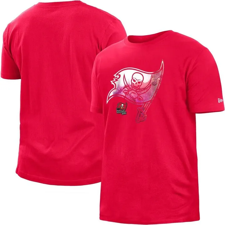Men's New Era Red Tampa Bay Buccaneers 2022 Sideline Ink Dye T-shirt