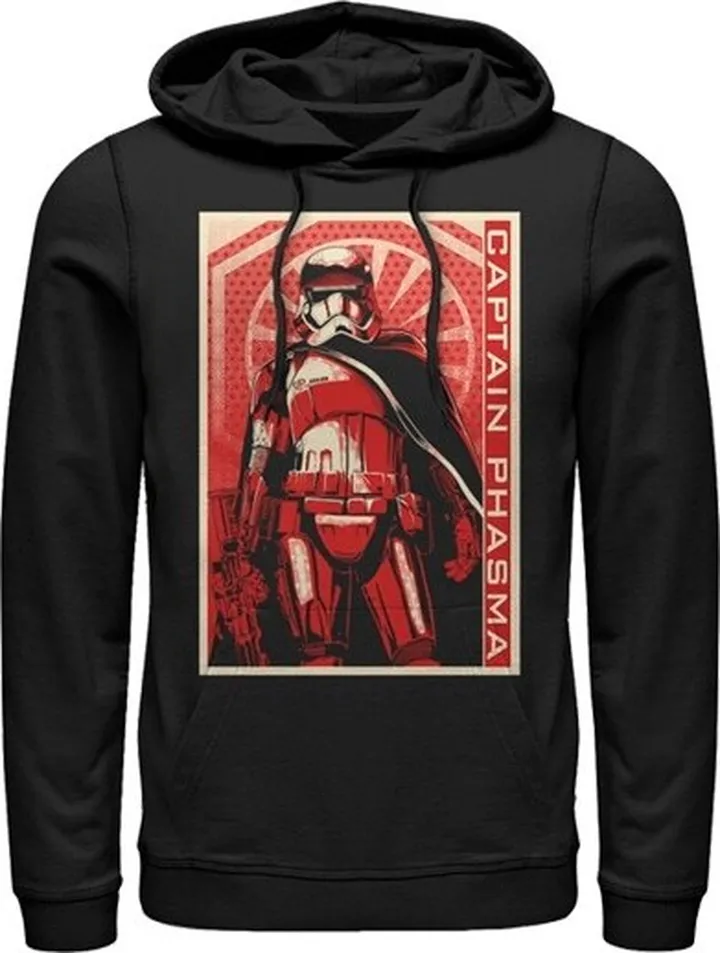 Men's Star Wars The Force Awakens Captain Phasma Poster Pull Over Hoodie - Black - 2X Large