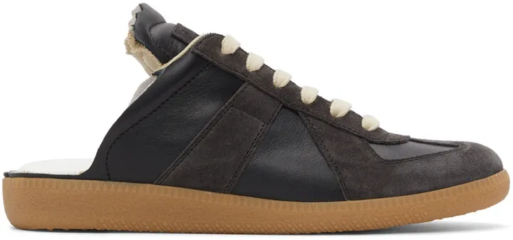 Maison Margiela Black Replica Cut-Out Sneakers