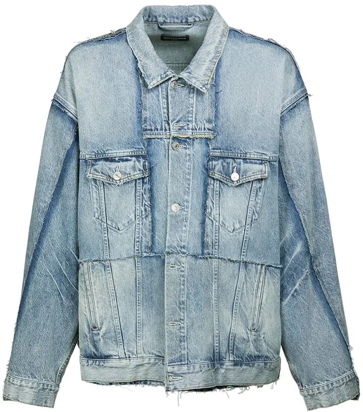 Cut-up cotton denim jacket