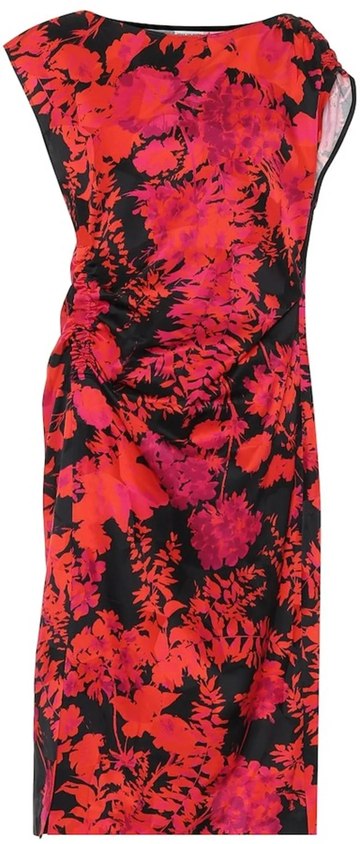 Floral cotton-blend midi dress