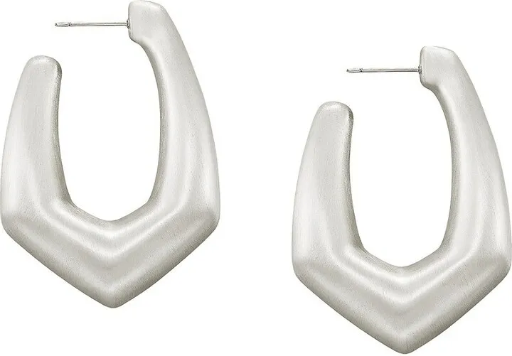 Kaia Rhodium Plated Geometric Hoop Earrings
