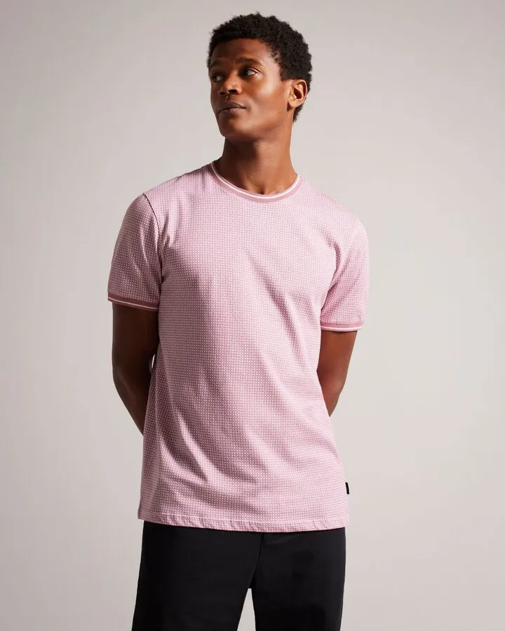 Printed Cotton T-Shirt in Pink