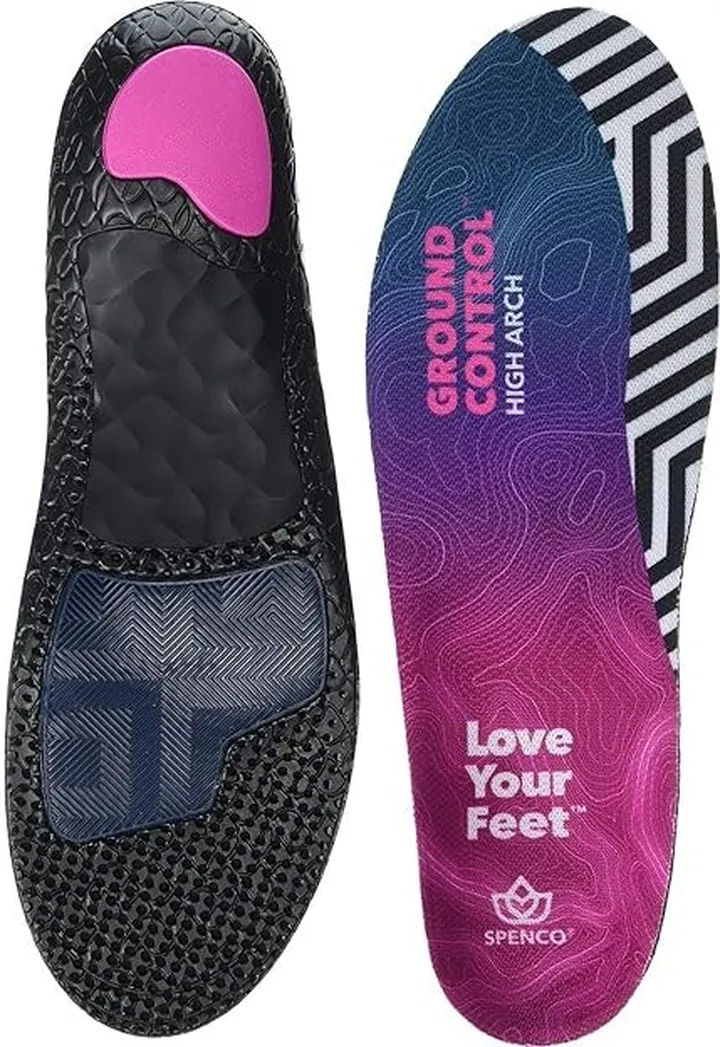 Spenco Ground Control High Arch (Black) Insoles Accessories Shoes