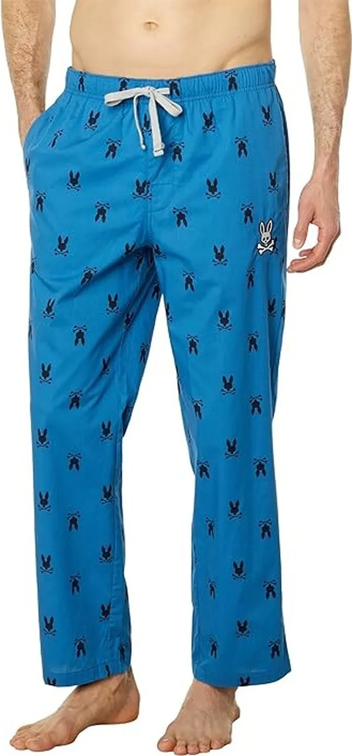 Psycho Bunny Woven Poplin Lounge Pants (Yale Blue) Men's Pajama