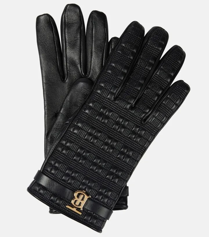 Quilted leather gloves