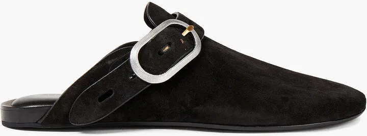 Ansley buckled suede slippers