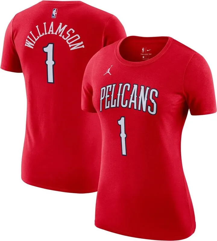 Women's Zion Williamson Red New Orleans Pelicans Statement Edition Name Number T-Shirt