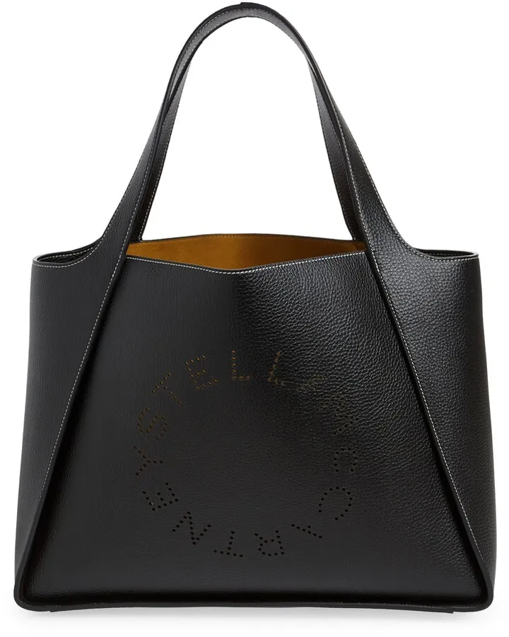 Perforated Logo Faux Leather Tote
