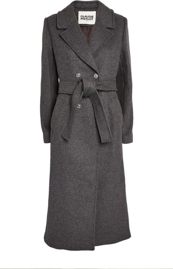 Claudie Pierlot Wool-Blend Belted Coat