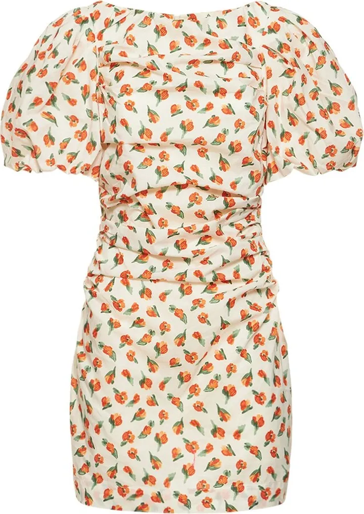 Sandrine puff sleeve cotton mini dress