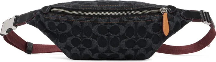 Coach 1941 Black Charter 7 Denim Belt Bag