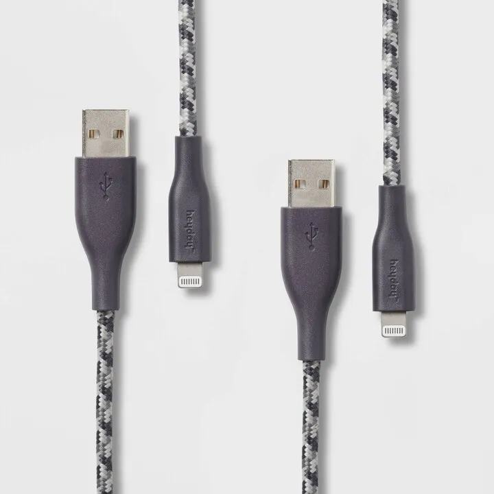 6' Lightning to USB-A 2pk Braided Cable - heyday™ Dusk Blue