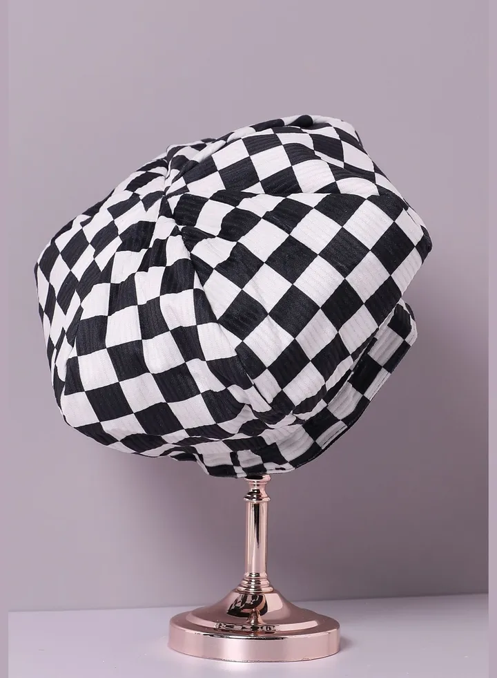 Checkered Beret Cap