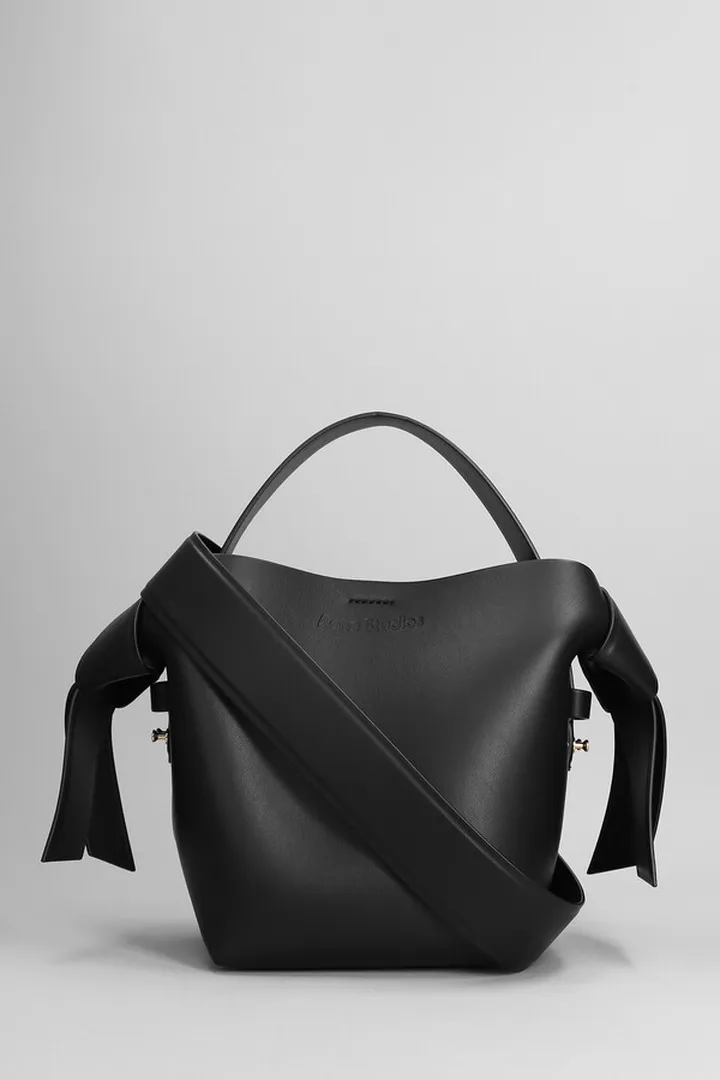 Musubi Mini Hand Bag In Black Leather