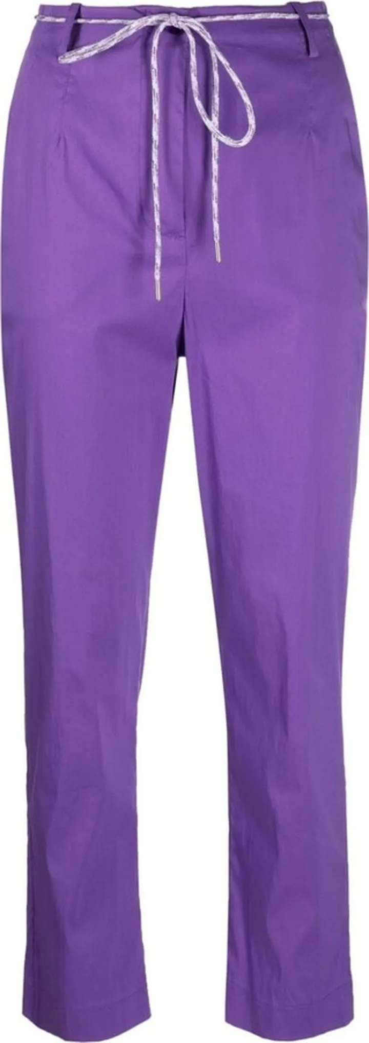 Belted-Waist Cropped Trousers