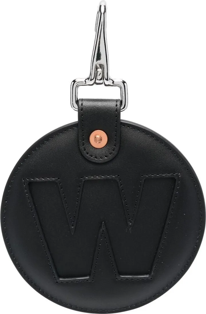 Leather Logo-Print Keyring