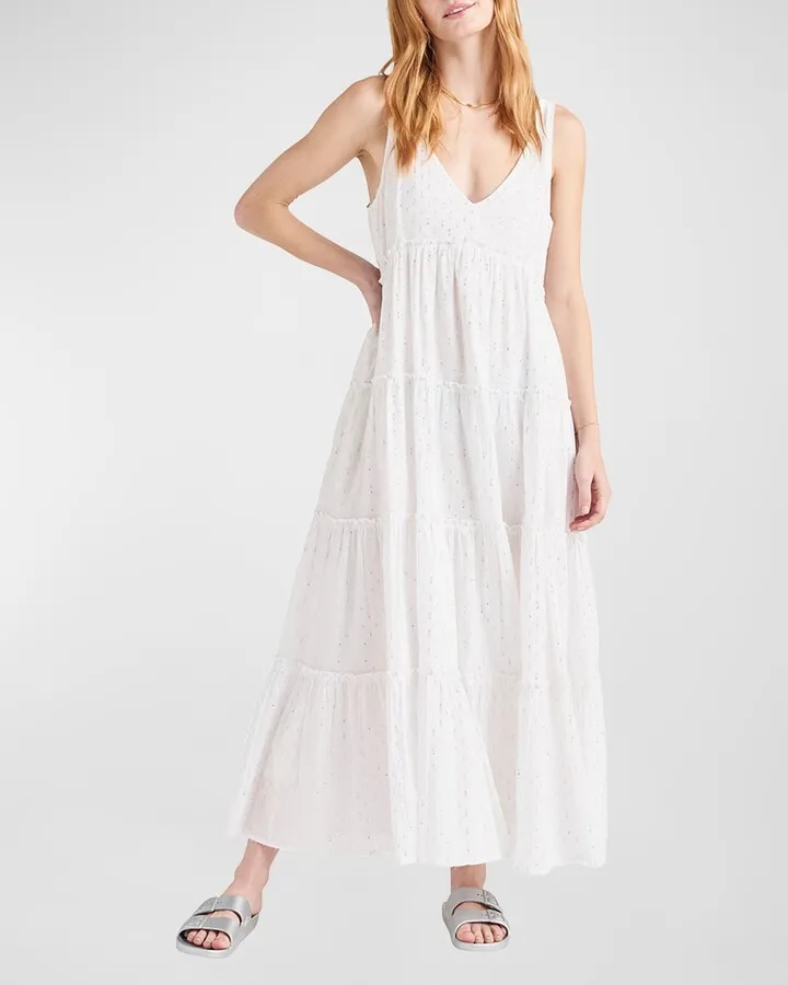 Gwendolyn Sleeveless Lurex Sparkle Maxi Dress