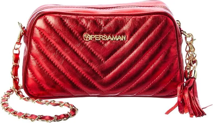 Persaman New York Felice Metallic Quilted Leather Crossbody