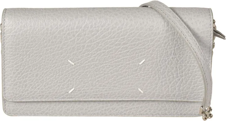 Logo Embroidered Flap Crossbody Bag